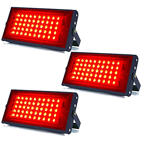 Image of MLD BL2166 20W Led Flood Light AC 220V Waterproof Brick Focus Floodlights for Indoor Outdoor Lights | Red | 20 Watt | Pack of 3