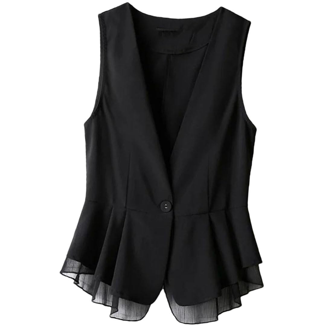 Tdvcpmkk Women's Spring And Autumn Suit Vest Jacket Chiffon Sleeveless Cardigan Thin Top Large Size Vest