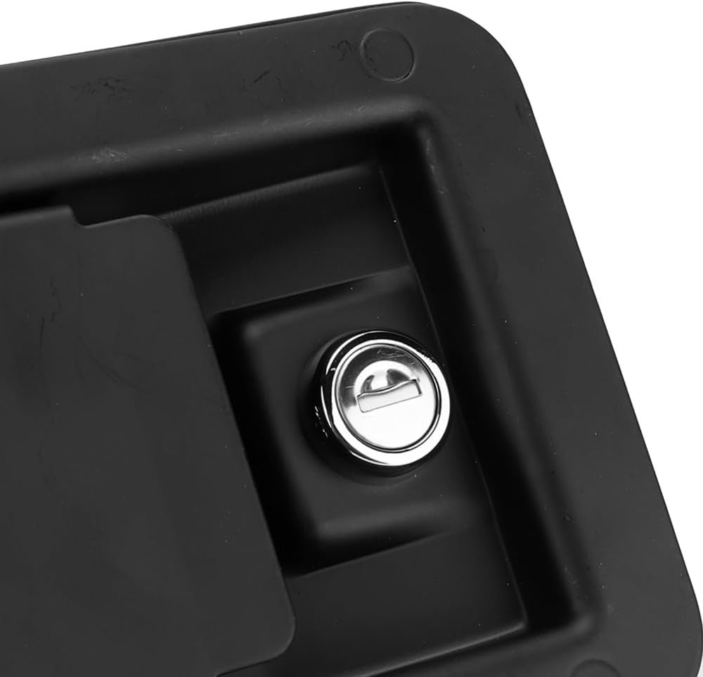 RV Trailer Door Lock with 2 Keys, Black Stainless Steel