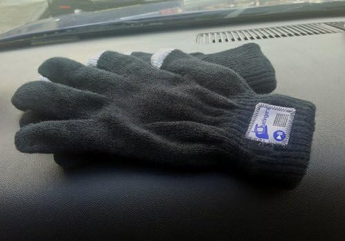 BLUEFINGERS MENS WIRELESS BLUETOOTH GLOVES IN BLACK WITH CAPACITIVE PADS FOR SMARTPHONE TOUCH SCREEN OPERATION