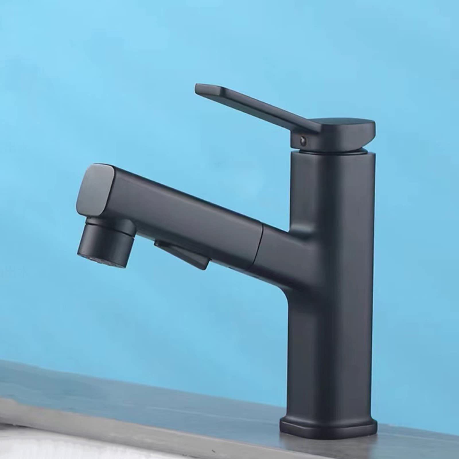 Robinet de salle de bain extractible en laiton chromé avec mitigeur