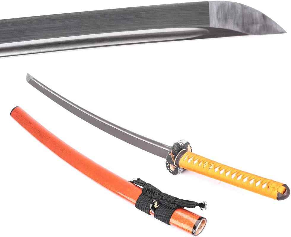 siwode Katana Handmade Full Tang Sharp, Alloy Tsuba Japanese Samurai Sword High Carbon Steel 1060,T10 1095, 40-Inch