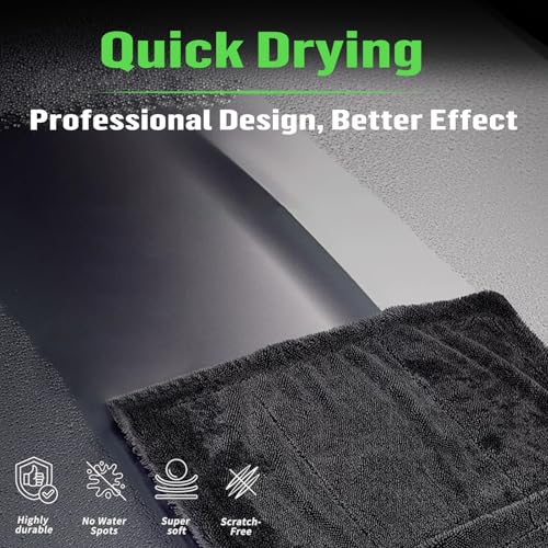 Deedlite Shiny Bath Wipes Shower Cleaning Cloths, Premium Car Drying Towel | Ultra Absorbent Twisted-Loop Design| Microfiber Towel for Car, Shower Cabin, Household