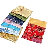 Only My Live Home 10pcs Customized Jewelry Packaging Bags Small Silk Brocade Cloth Pouches Wholesale