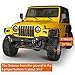 Hooke Road Offroad Mid Width Front Bumper with Winch Plate & 2 x 25W LED Lights for 1987-2006 Jeep Wrangler YJ TJ Models