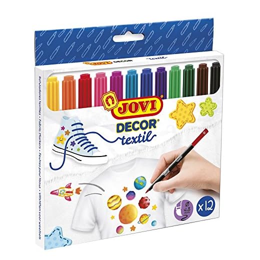 Jovi 1410 - Estuche, 12 rotuladores textil, colores surtidos