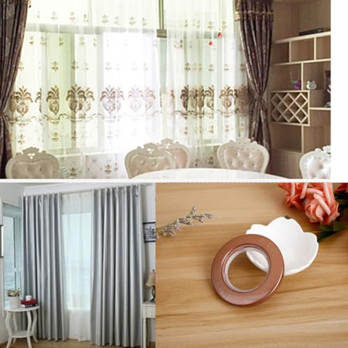 Anillos para cortinas con ojales BCOATH metálicos color café lisos fuertes 5