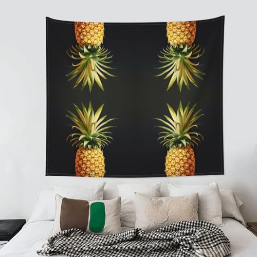 Tapiz con estampado de piña DUWAA de 60x51 pulgadas para colgar en la pared de tu sala de estar 4