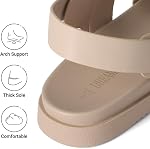 DREAM PAIRS Sandales de marche plates pour femmes Arch Support Crochet réglable et boucle Confort Chaussures d'été décontractées