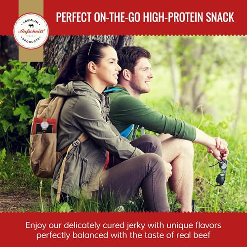 Aufschnitt Grass Fed Beef Jerky - Low Sodium, Certified Kosher - Made in USA - Keto Friendly - 5 Pack, Spicy