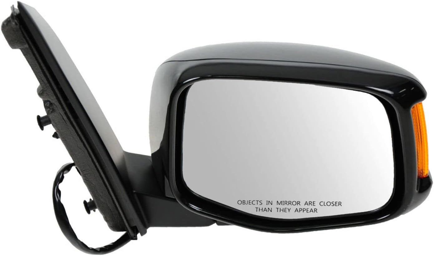 TRQ Passenger Side Power Heated Mirror Paint to Match Smooth Black Compatible with 2011-2013 Honda Odyssey HO1321264