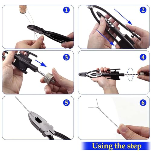 Image of Bonsicoky 2 Pcs Safety Wire Pliers, 6 Inch & 9 Inch Heavy Duty Wire Twisting Tool for Aircraft, Machinery, Vehicles