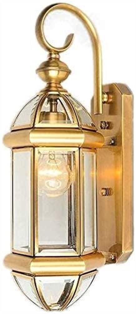 ZTCHSENZT Wall Lamp Outdoor Wall Light Fixtures Copper Waterproof IP54 Exterior Wall Lantern American Retro Garden Sconce Porch Lights Courtyard Balcony Corridor Aisle E27 Wall Lam