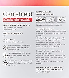 Beaphar Canishield, Collare Antiparassitario per Cani 48 cm, per Cani di Taglia Piccola e Media, Contro Pulci e Zecche, Confezione da 2 Collari