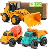 vusum Toddler Toys for Ages 2-4, Kids Toys for 1 2 3 Year Old Boy Girls,Dump Truck Cement Mixer Excavator Toy Cars Set, BPA Free, Phthalates Free, PVC, Outdoor Toddler Boy Toys Birthday