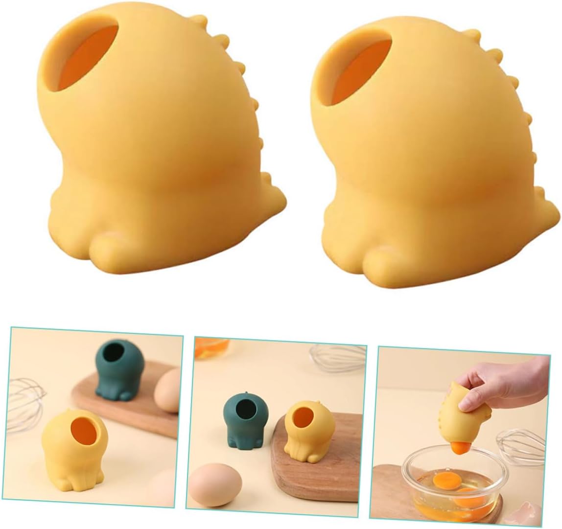 BESPORTBLE 2Pcs Cartoon Egg Yolk Separator Food-grade Silicone Kitchen Gadget for Baking and Cooking Safe Non-toxic Yolk White Divider Easy to Use and Clean Lovely Design Idea