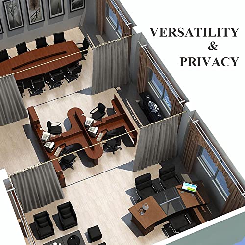 Image of NICETOWN Silver Grey Room Separating Divider, Room Divider Curtain Screen Partition, Function Thermal Blackout Patio Door Curtain, Sliding Door Insulated Curtain for Patio, 8.3ft Wide x 10ft Long
