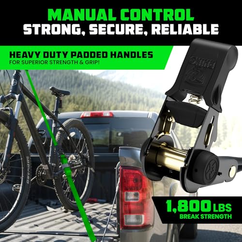 image for Rhino USA Ratchet Straps Tie Downs (4-Pack) - 1 Inch x 15 Feet (1,823l