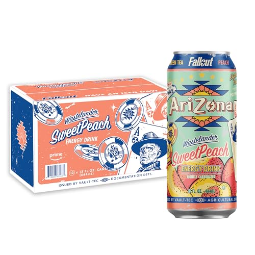 Image of AriZona x Fallout Energy Drink - Sweet Peach Green Tea - 15 fl oz (12 Pack)