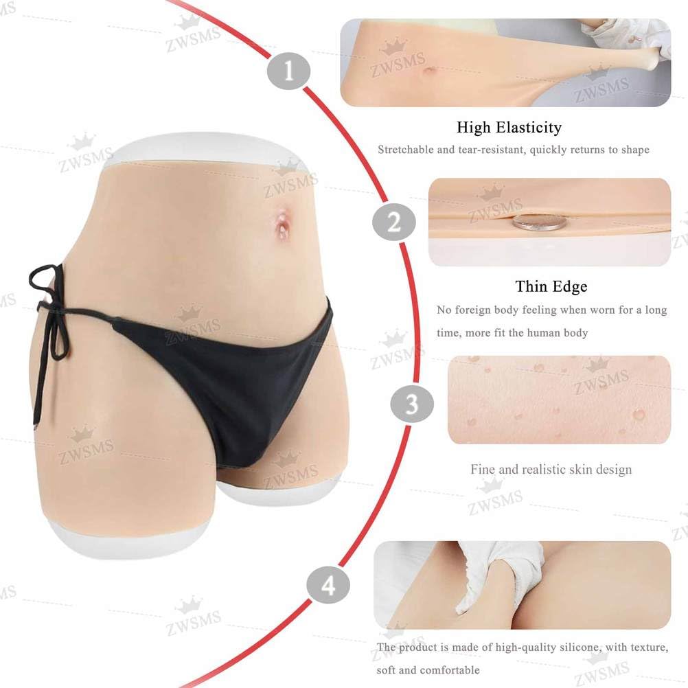 XSWL Pantaloni con Vagina Finta in Silicone, Slip Modellante per Glutei Corti, Intimo per Crossdresser, Cosplay e Drag Queen.