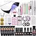 Produktbild Polygel Set mit UV Lampe, MYSWEETY 15ml*6 Farbe Nagelgel für Starter, mit 4 Gemälde Gel, Basislack, Decklack, Gleitlösung 36W LRD/UV Lampe, Maniküre Yools und Nail Remover Wraps Pads