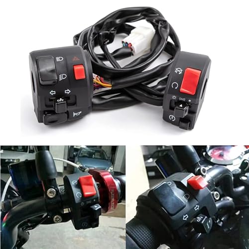 Interrupteur de commande de guidon de moto 22mm droit complet - 3