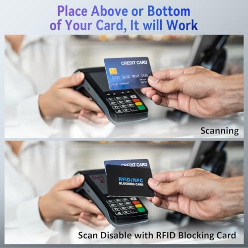 5Pack RFID Blocking Card,Contactless NFC Debit Credit Card Passport Protector blocker,One RFID Card Protects Entire Wallet, without adding bulk Black4
