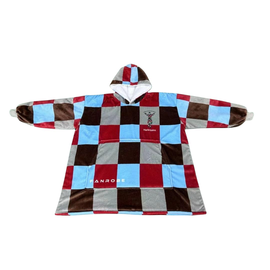 Fanrobe Harlequins R.F.C Rugby Official Licensed Indoor Hooded Blanket Adults