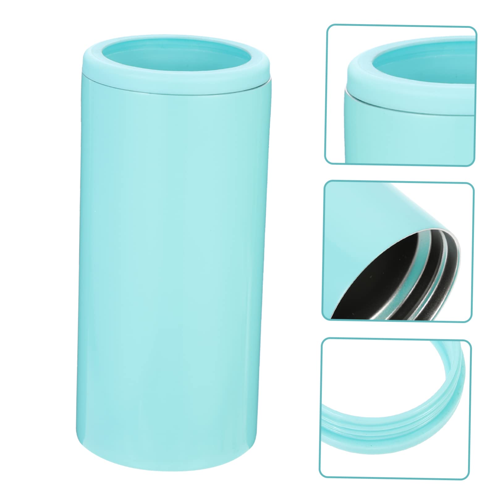 LABRIMP Cold Can Metal Cup Holder Metal Stand Cup Insulator Cooler Beer Bottle Sleeve Double Wall Cooler Holder Cold Drinks Sleeve Can Cooler Beverage Cooler Stainless Steel