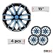 OMAC 4X Radkappen Radzierblenden Radblenden 15" Zoll Stahlfelgen Glänzend Schwarz-Blau