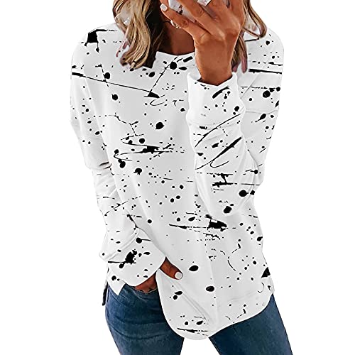 ZEFOTIM Boho Shirts for Women,Spring Fashion Contrast Color Striped Shirts Tops Stylish Long Sleeve O-Neck Tunic Blouse Tees
