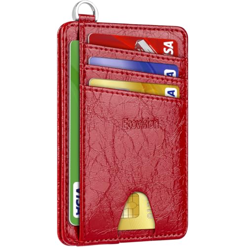 Image of Slim Minimalist Front Pocket Wallet, RFID Blocking Credit Card Holder Wallet with Integrated D-Shackle for Men Women
