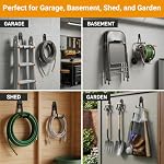 Garage Hooks, 4 Pack Wave Hooks for Hanging Heavy Duty Ladders, Bikes, Tools Ideal for Garage, Garden, Basement Utility Room Storage (Orange) - Image 5