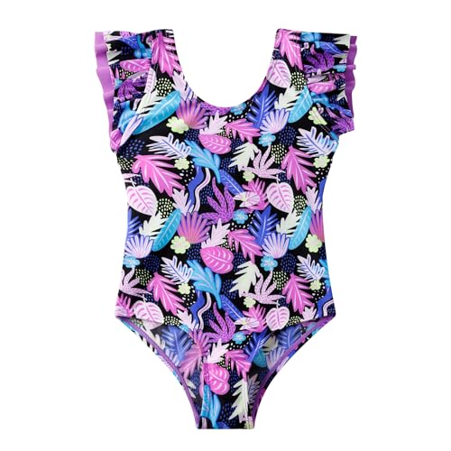 LIZENS Girls' One-Piece Swimwear Stylish Girls Swimsuit for Kids Colorful Girls Bathing Suit with Ruffle