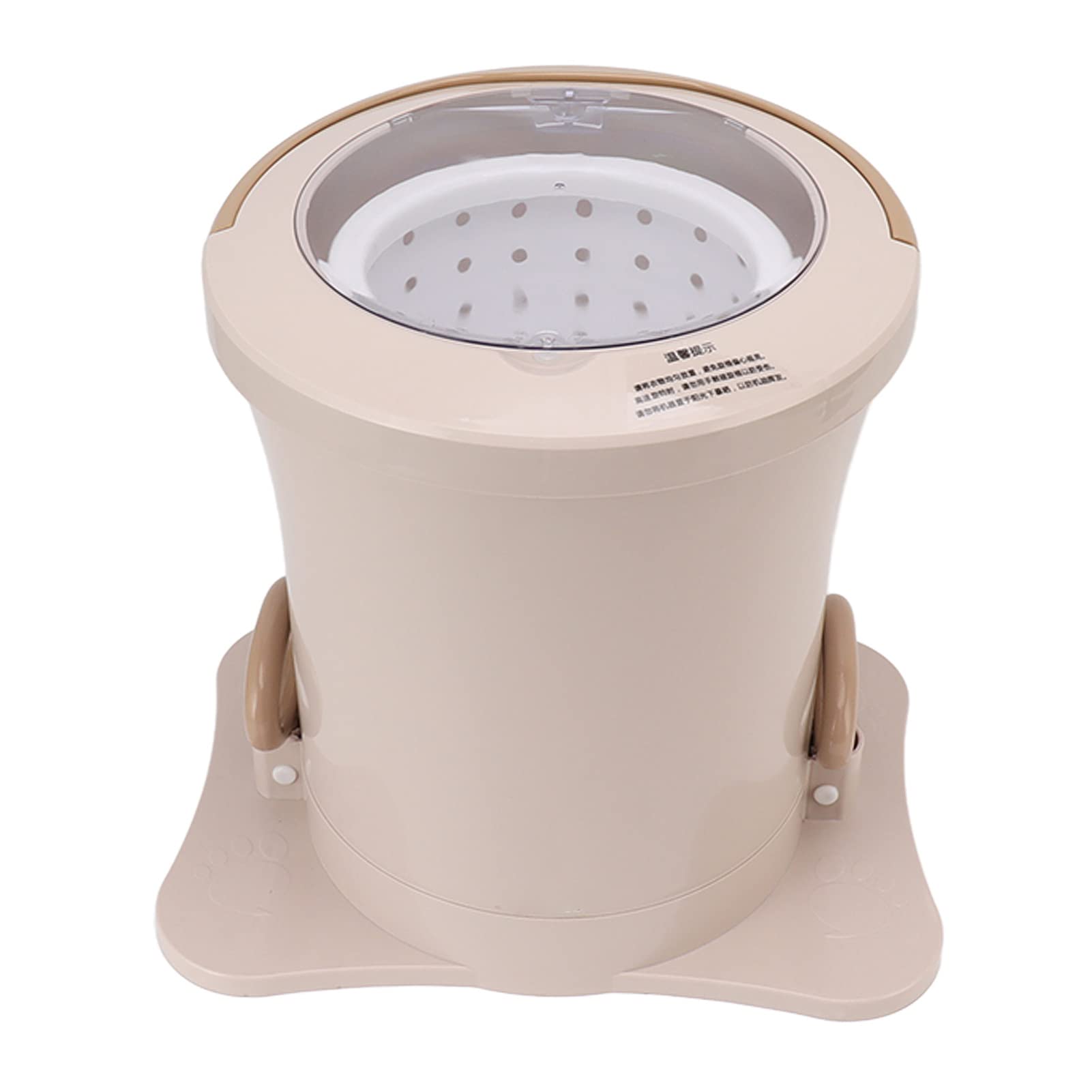 Cocoarm Machine de Déshydratation Manuelle ABS PP Déshydrateur Manuel de Vêtements 2500 Tr/min avec Base à Ventouse à Panier Amovible pour Dortoir, Voyage, Appartement, Petite Buanderie (Abricot)