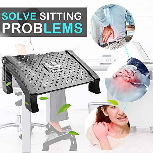 Ergonomic Foot Rest Under Desk, Adjustable Height Office Foot Rest for Under Desk at Work, Foot Rest Under Desk with Massage Surface at Work Office, Promote Leg Circulation, Relieve Leg Pressure - Image 5