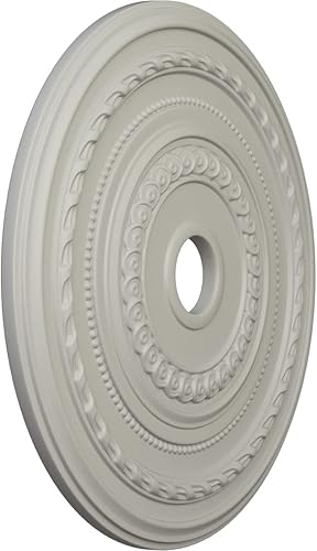 Miniatura 114 de Ekena Millwork CM25COUWF Cole Medallón de techo, 65.8525cmOD x 9.575cmID x 1 3/8"P, pintado a mano blanco ultra puro