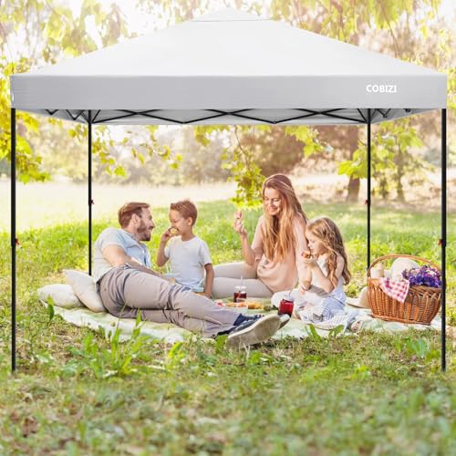 Image of COBIZI Waterproof Stable Winterproof Pavilion with Bag with Wheels,Pop Up Folding Pavilion Party Tent,1 Person Install Sun Protection Garden Pavilion for Beach Wedding Camping