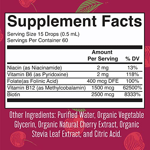 Vitamin B Complex by MaryRuth's | B Complex Vitamins | 2 Month Supply | Biotin | Vitamin B12 | Niacin | Folate | Energy Support Supplement | Vegan | USDA Organic | Non-GMO | Gluten Free | 1 Fl Oz - Image 6