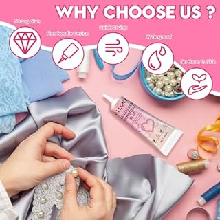 Allony 100ml Colla per Strass Su Tessuti, Colla per Tessuti Strass, colla Decorativa per Pietre Flacone per Strass, Diamante, Diamanti, Progetti Artistici e Artigianato, DIY e Accessori Moda