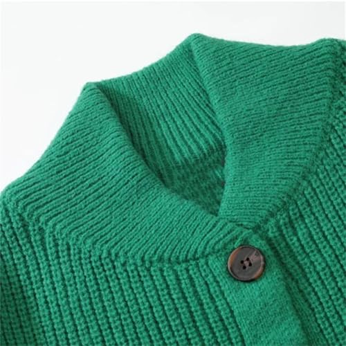 Mens Knitted Cardigan Loose Fit Casual Round Collar Buttons Long Sleeve Sweater Outerwear4