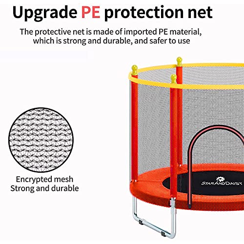 Image of StarAndDAisy 1.4 Meter Kids Trampoline with Safety Enclosure Net,Indoor&Outdoor Trampoline for Kids, Mini Round Bounce Jumper 4.5 Foot,Great Kids Gift-(Red Economy)