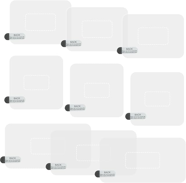 9 Pcs 3 Sizes Windshield Dash Cam Adhesive Pad Dashcam Stickers Shield Electrostatic Film Static Mounting Tape Holder Double-Sided