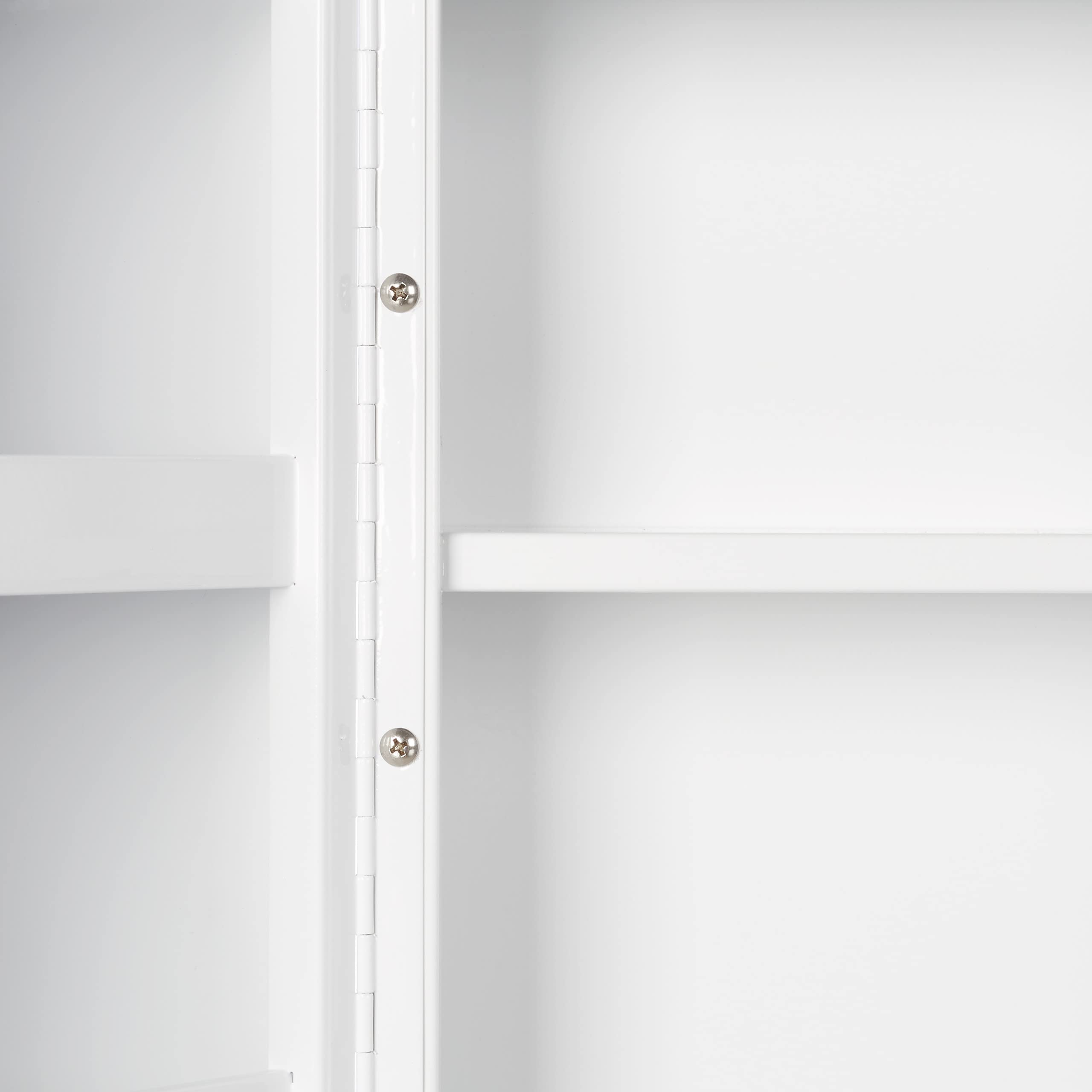 Relaxdays Armoire à Pharmacie XXL, verrouillable, 11 étagères, Acier, HxLxP : 53 x 53 x 21,5 cm, douple Porte, Blanc