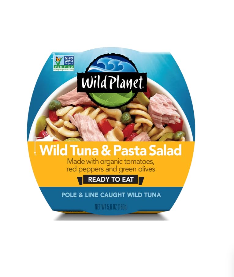 Image of Wild Planet Ready-To-Eat Wild Tuna Pasta Salad, 5.6 Ounce Can, Pack of 9