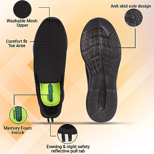 Image of ATHCO Mens Austin Memory Foam Comfort Shoes|Running|Walking|Training|Gym|Jogging|Sneaker|Athletic|Slipon|Flexible|Lightweight|Dailyuse|Sports|Casual|ExtraSoft|Fitness