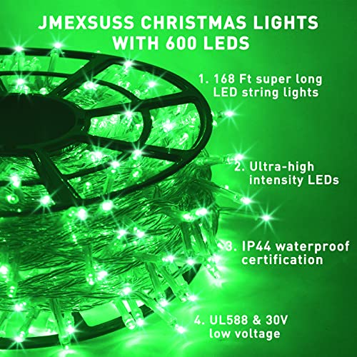 Jmexsuss 600 Green String Lights Outdoor Waterproof,St Patricks Day Decorations Lights, 8 Modes Green Led Christmas Lights Clear Wire Plug In For Indoor Halloween St Patricks Day Christmas Tree Decor #TOP1