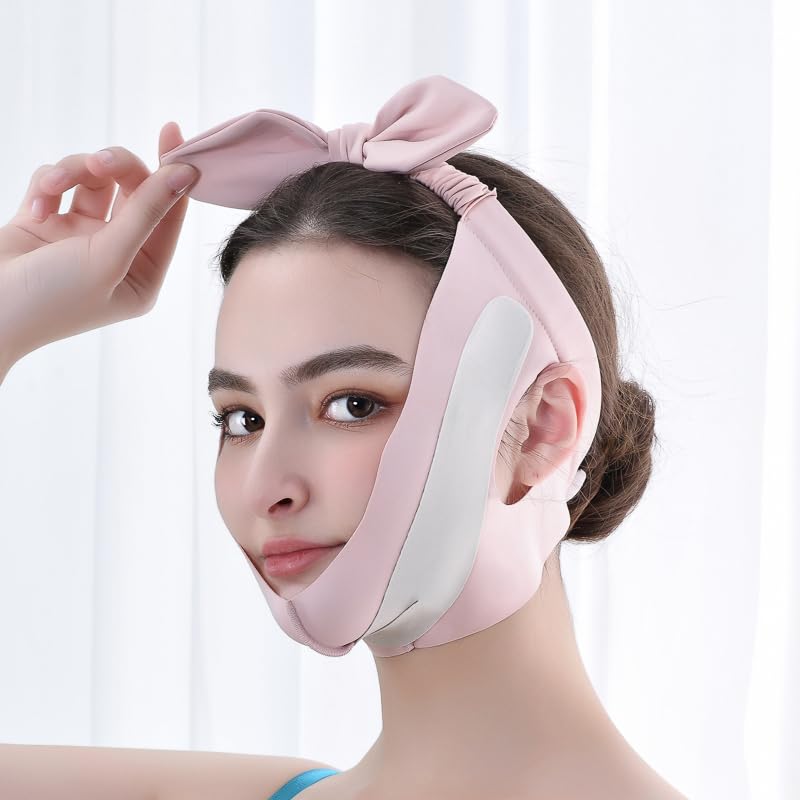 V-Line Face-Lifting Mask Sleep Mask Promote Fat Burning Reusable Graceful Face Mask (Pink)