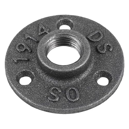 1 Inches Malleable Cast Iron Pipe Flange, Industrial Pipe Flanges for Threaded Black Pipes and Fittings 1 Pcs