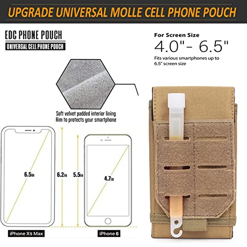Viidoo Molle Phone Pouch, Small Molle Pouches, Tactical Cell Phone Holster, Heavy Duty Waterproof Smartphone Case Holder For Vest Belt Waist (Black) #TOP5